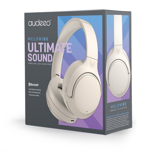 CASQUE AUDIO BLUETOOTH 5.3 NOISE CANCELLING (ANC) - MELOVIBE - CREME - AUDEEO - 4