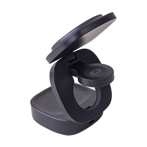 STATION DE RECHARGE INDUCTION 3-EN-1 MAGSAFE 15W : SMARTPHONE + AIRPODS + WATCH - NOIR - MAXLIFE - 3