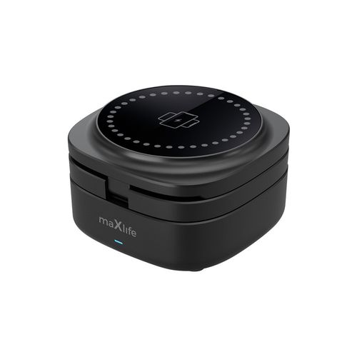 STATION DE RECHARGE INDUCTION 3-EN-1 MAGSAFE 15W : SMARTPHONE + AIRPODS + WATCH - NOIR - MAXLIFE - 5