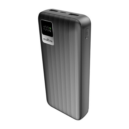 BATTERIE DE SECOURS 20 000 MAH 2 USB-A OUT + 1 USB-C IN - NOIR - MAXLIFE - 4