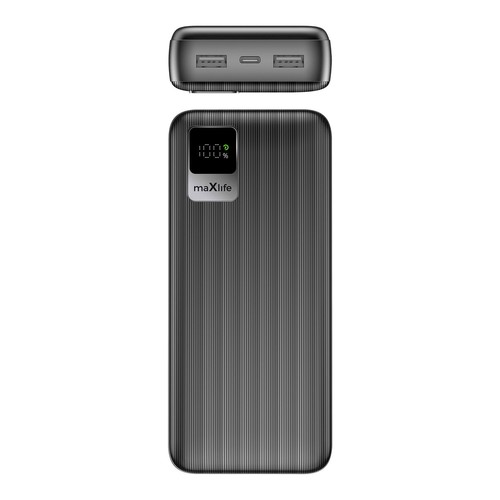 BATTERIE DE SECOURS 20 000 MAH 2 USB-A OUT + 1 USB-C IN - NOIR - MAXLIFE - 2