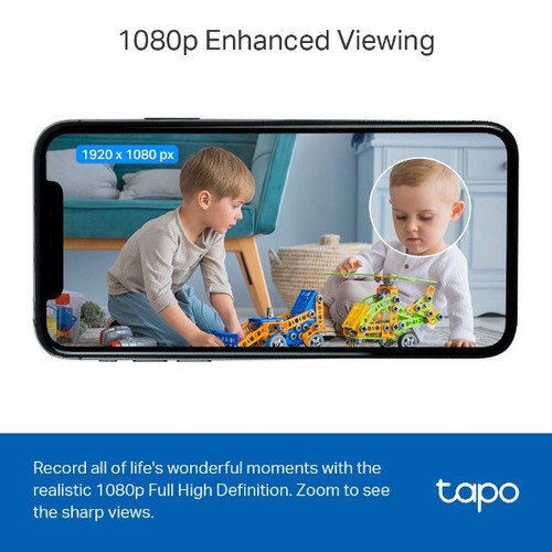 CAMERA WIFI POUR INTERIEUR AVEC ENREGISTREMENT - VISION NOCTURNE - VIDEO 1080P FULL HD - TAPO - 3