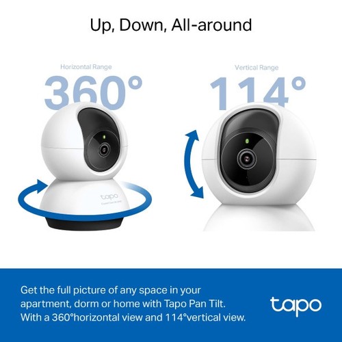 CAMERA WIFI DE SECURITE POUR INTERIEUR AVEC ENREGISTREMENT - ROTATIVE 360° ET INCLINABLE 114° - VIDEO 2K 4MP QHD - TAPO - 4