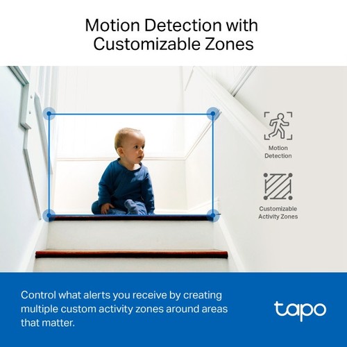 CAMERA WIFI DE SECURITE POUR INTERIEUR AVEC ENREGISTREMENT - ROTATIVE 360° ET INCLINABLE 114° - VIDEO 2K 4MP QHD - TAPO - 6