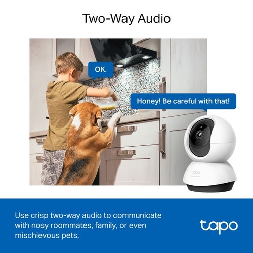 CAMERA WIFI DE SECURITE POUR INTERIEUR AVEC ENREGISTREMENT - ROTATIVE 360° ET INCLINABLE 114° - VIDEO 2K 4MP QHD - TAPO - 7
