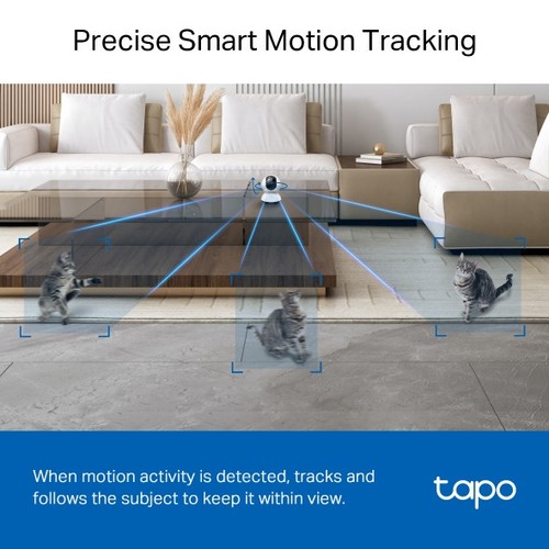 CAMERA WIFI DE SECURITE POUR INTERIEUR AVEC ENREGISTREMENT - ROTATIVE 360° ET INCLINABLE 114° - VIDEO 2K 4MP QHD - TAPO - 8