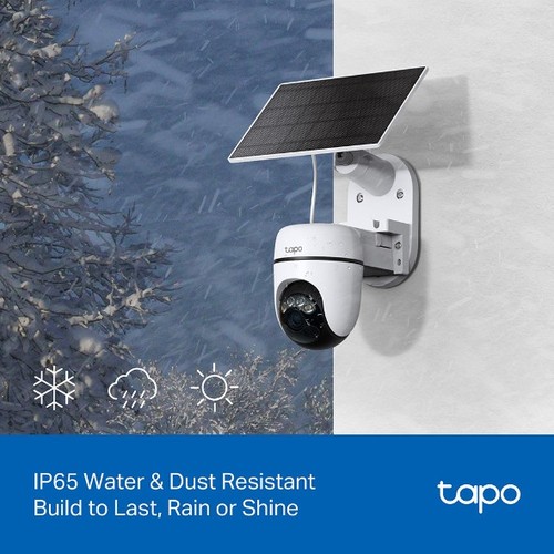 KIT CAMERA WIFI POUR EXTERIEUR AVEC PANNEAU SOLAIRE - ROTATIVE 360° ET INCLINABLE 130° - VIDEO 2K 3MP - TAPO - 12