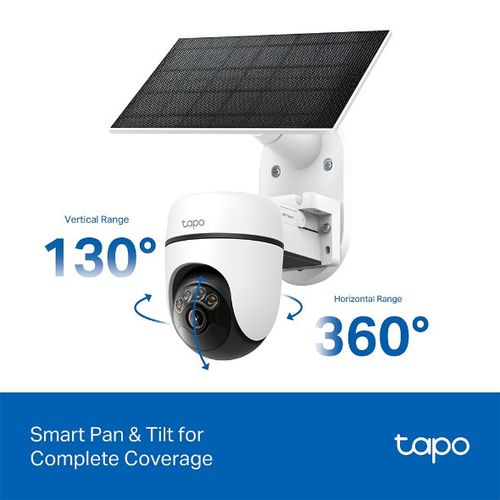 KIT CAMERA WIFI POUR EXTERIEUR AVEC PANNEAU SOLAIRE - ROTATIVE 360° ET INCLINABLE 130° - VIDEO 2K 3MP - TAPO - 9