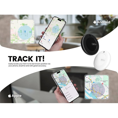 LOCALISATEUR D'OBJETS - TAG UNIVERSEL CERTIFIÉ APPLE FIND MY® ET ANDROID LOCALISATOR® - FORMAT PORTE CLÉS - BLANC - MILI - 8