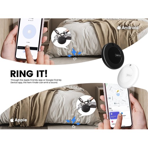 LOCALISATEUR D'OBJETS - TAG UNIVERSEL CERTIFIÉ APPLE FIND MY® ET ANDROID LOCALISATOR® - FORMAT PORTE CLÉS - BLANC - MILI - 9