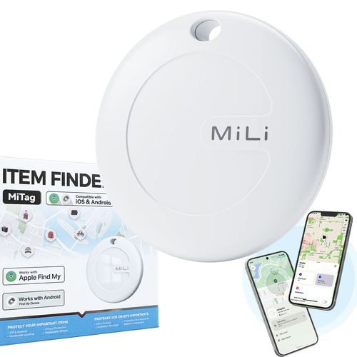 LOCALISATEUR D'OBJETS - TAG UNIVERSEL CERTIFIÉ APPLE FIND MY® ET ANDROID LOCALISATOR® - FORMAT PORTE CLÉS - BLANC - MILI - 1
