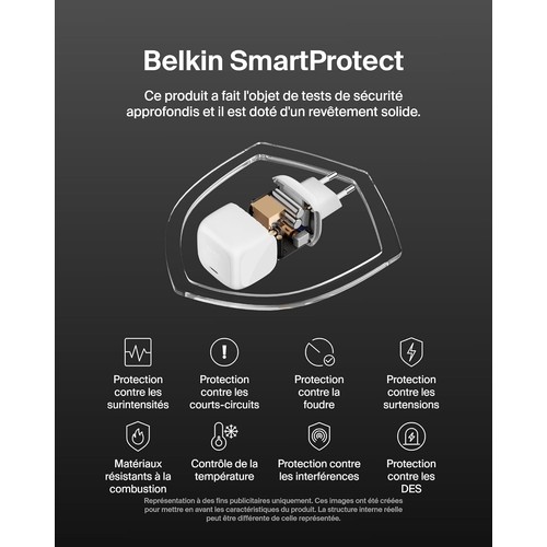 CHARGEUR SECTEUR USB-C 65W PD-PPS - BLANC - BELKIN - 4