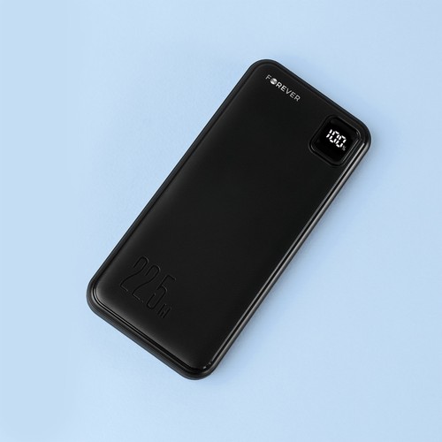 BATTERIE DE SECOURS 10 000 MAH 2 USB-A OUT + 1 USB-C IN/OUT - NOIR - FOREVER - 4