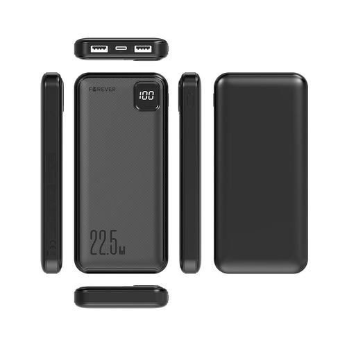 BATTERIE DE SECOURS 10 000 MAH 2 USB-A OUT + 1 USB-C IN/OUT - NOIR - FOREVER - 3