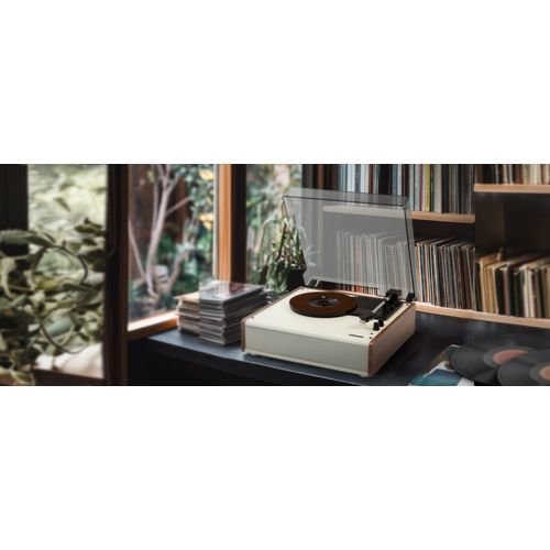 TOURNE-DISQUES VINYLES + FONCTION STEREO BLUETOOTH 2 x 5W + CELLULE AUDIO-TECHNICA - CREME - MUSE - 5