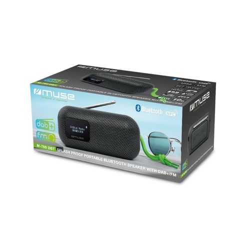 ENCEINTE BLUETOOTH PORTABLE 10W SPLASH PROOF IPX4 + RADIO DAB+/FM - NOIR - MUSE - 5