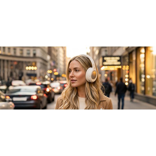 CASQUE AUDIO BLUETOOTH + ANC + MICRO MAINS LIBRES - CREME - MUSE - 9