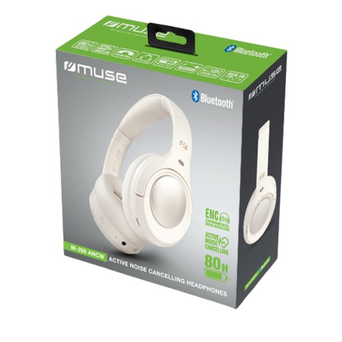 CASQUE AUDIO BLUETOOTH + ANC + MICRO MAINS LIBRES - CREME - MUSE - 10