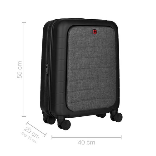BAGAGE CABINE AVEC COMPARTIMENT POUR ORDINATEUR PORTABLE - SYNTRY - NOIR/GRIS CHINÉ - WENGER - 7