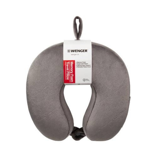 COUSSIN DE VOYAGE À MÉMOIRE DE FORME - MEMORY FOAM TRAVEL NECK PILLOW - GRIS - WENGER - 4