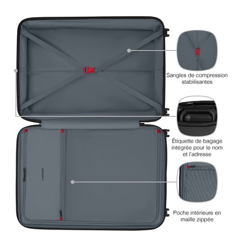 GRANDE VALISE RIGIDE - PRYMO LARGE - NOIR - WENGER - 10