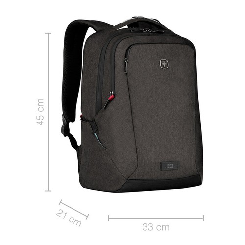 SAC À DOS POUR ORDINATEUR PORTABLE 16’’ AVEC POCHE POUR TABLETTE - MX PROFESSIONAL - GRIS CHINÉ - WENGER - 11