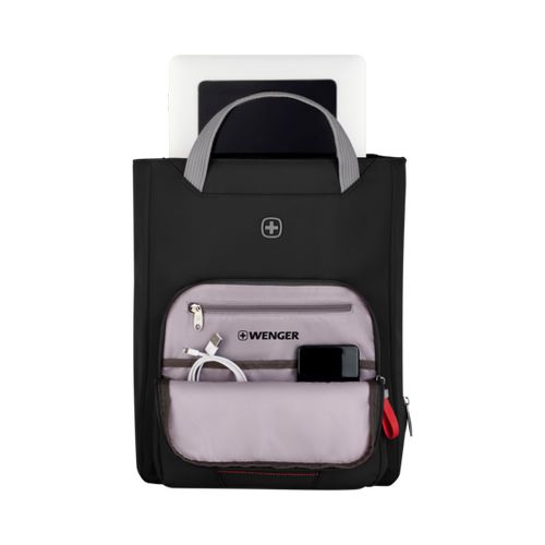 SAC À MAIN POUR ORDINATEUR PORTABLE 15.6'' AVEC POCHE POUR TABLETTE - MOTION VERTICAL TOTE - CHIC NOIR - WENGER - 6