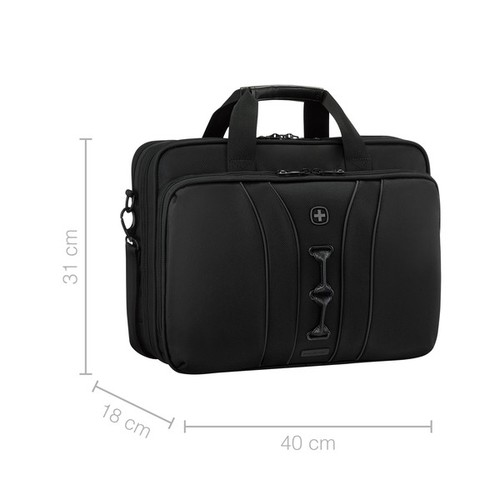 SACOCHE POUR ORDINATEUR PORTABLE 16 POUCES·(41 CM) AVEC POCHE POUR TABLETTE - LEGACY BLACK SERIES - NOIR - WENGER - 12
