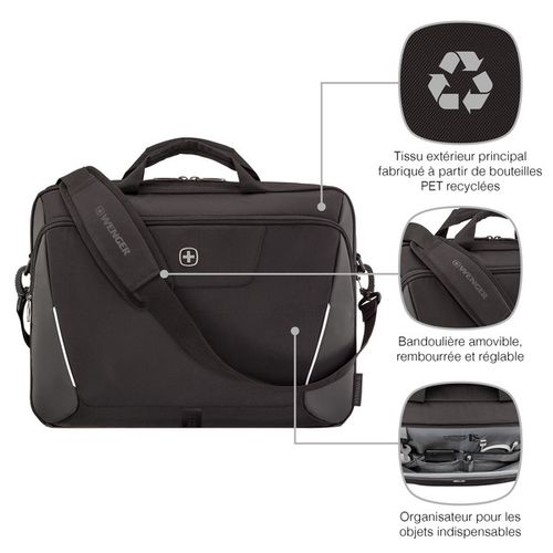 SACOCHE POUR ORDINATEUR PORTABLE 17’’ AVEC POCHE POUR TABLETTE - XE BRIEF 17 - BLACK - WENGER - 9