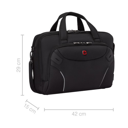 SACOCHE POUR ORDINATEUR PORTABLE DE 14’’ À 16’’ AVEC POCHE POUR TABLETTE - COSMIC BRIEF 14-16 - NOIR - WENGER - 12