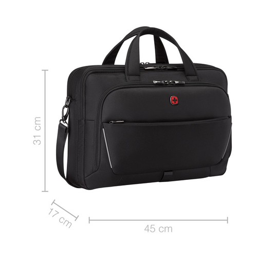 SACOCHE POUR ORDINATEUR PORTABLE DE 16’’ À 17’’AVEC POCHE POUR TABLETTE - METEOR BRIEF 16-17 - NOIR - WENGER - 11
