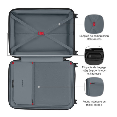 VALISE RIGIDE DE TAILLE MOYENNE - PRYMO MEDIUM - NOIR - WENGER - 10