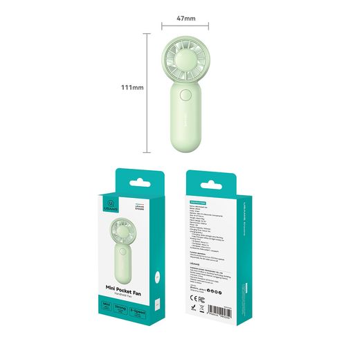 MINI-VENTILATEUR DE POCHE - 3 VITESSES - 500 MAH - BLANC - USAMS - 8