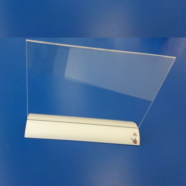 Acrylic pocket A4 horizontal with aluminium base