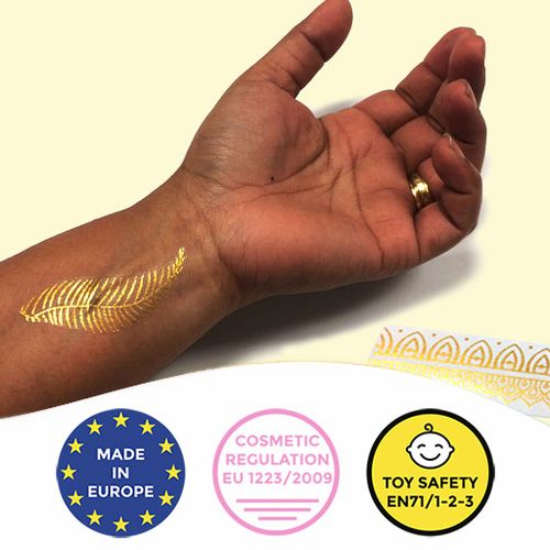 Gold Tattoos - Temporary tattoos with golden metallic effect
